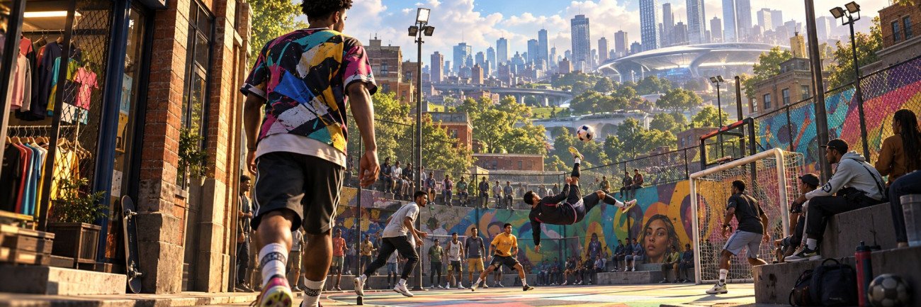 Soccer Player Plays Street Football Cover Image for FC 27 the Grounds Guide
