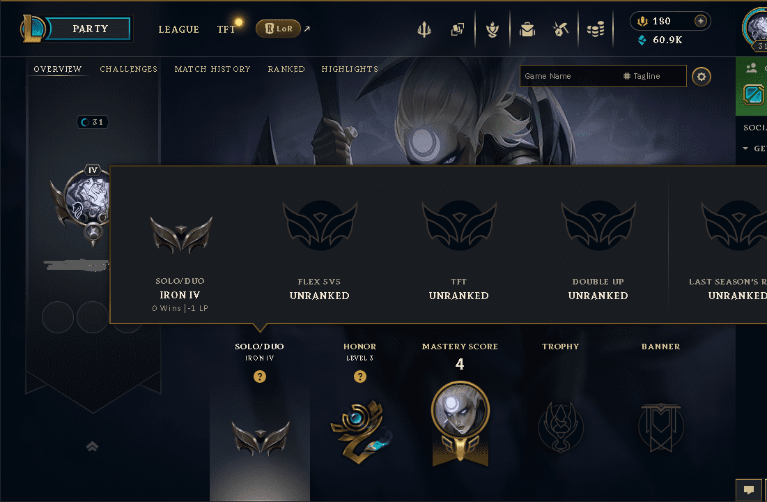 Compte League Of Legends Plat 4 – 80 Skins – Accès Email Inclus – PC