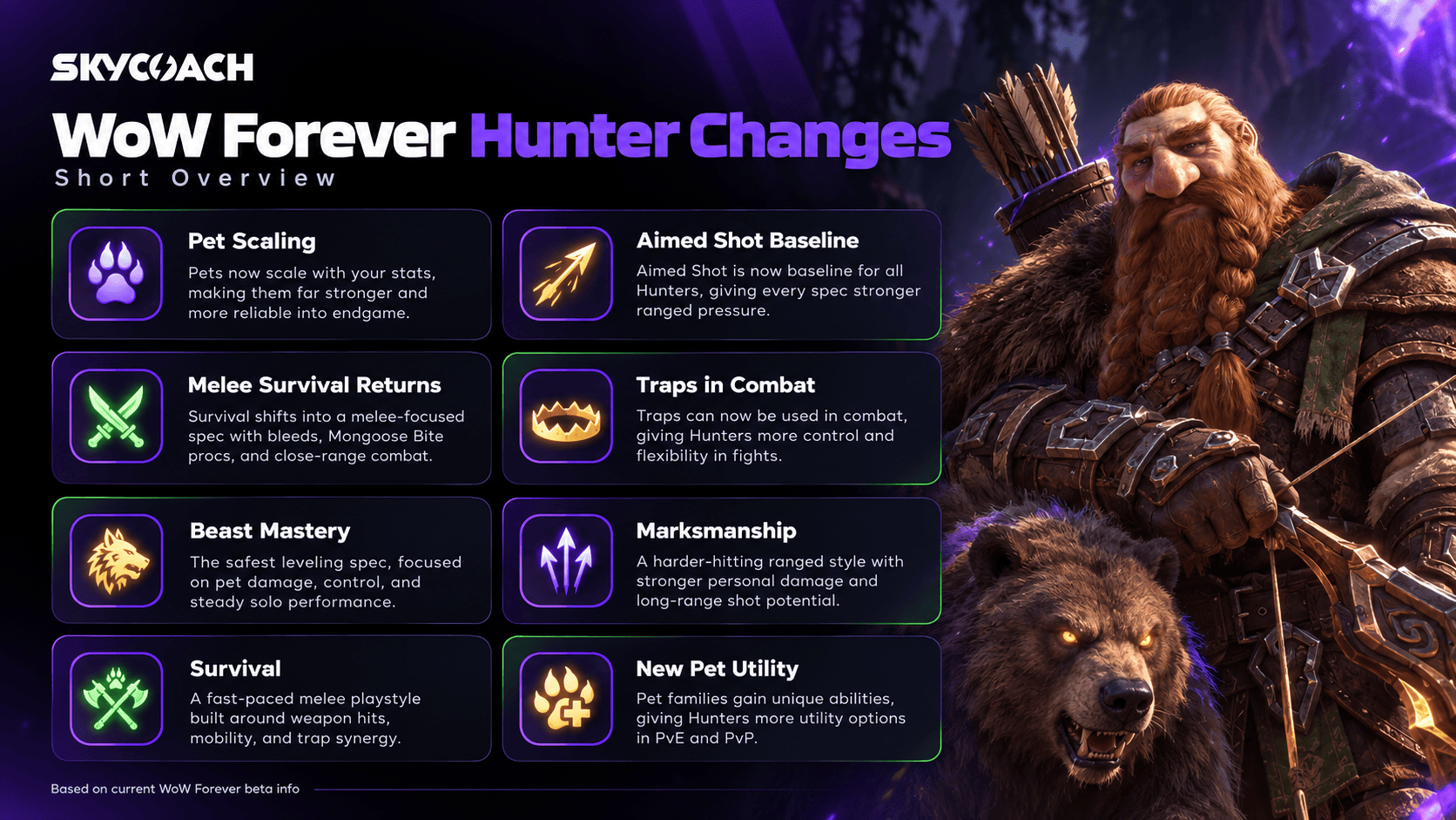 WoW Forever Hunter Class Changes Infographic