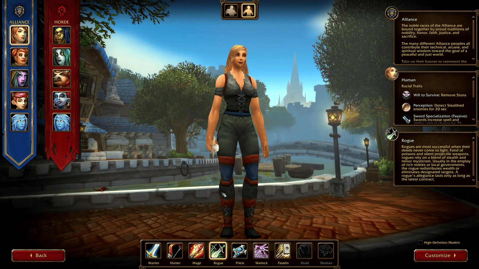 WoW Forever Race Selection for Rogue 